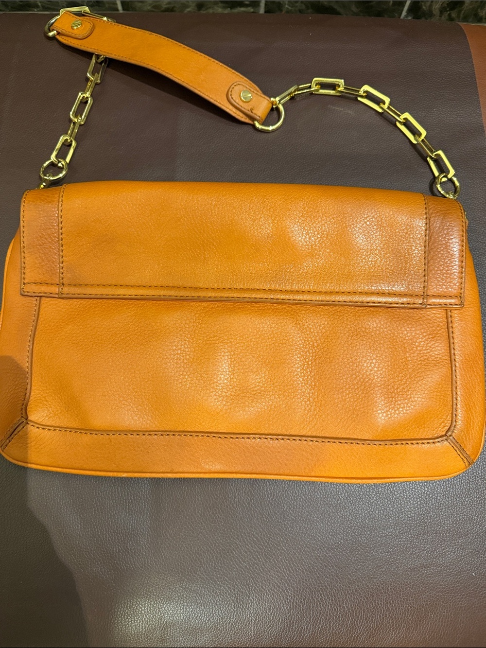 Tory Burch Brown Leather Shoulder Bag with Gold Hardware - Picture 6 of 10